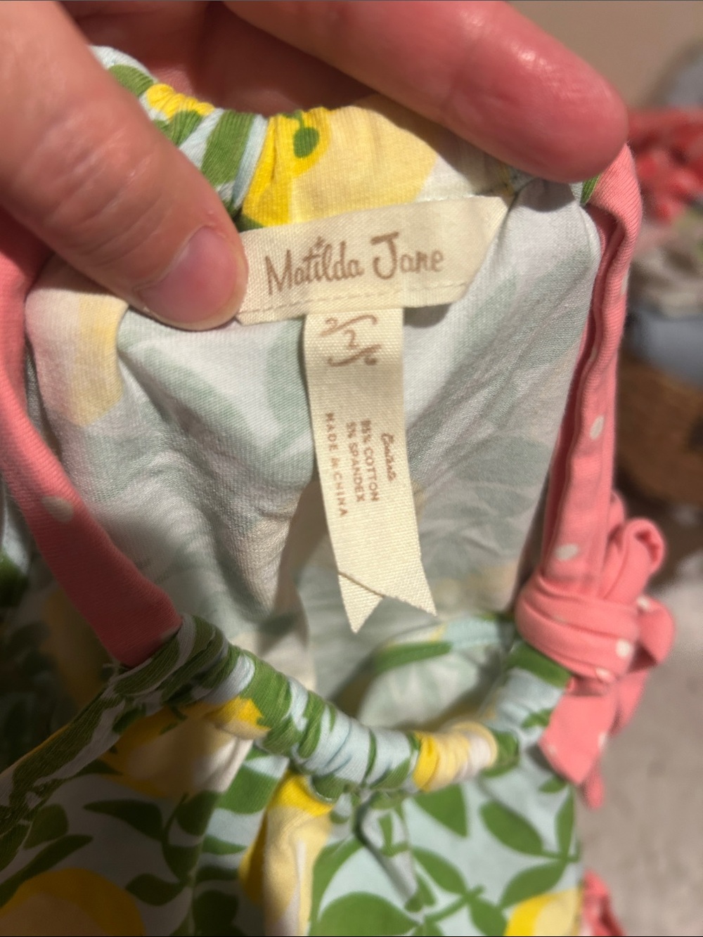Matilda Jane Lemon Print Sundress with Pink & Mint Accents - Picture 2 of 3